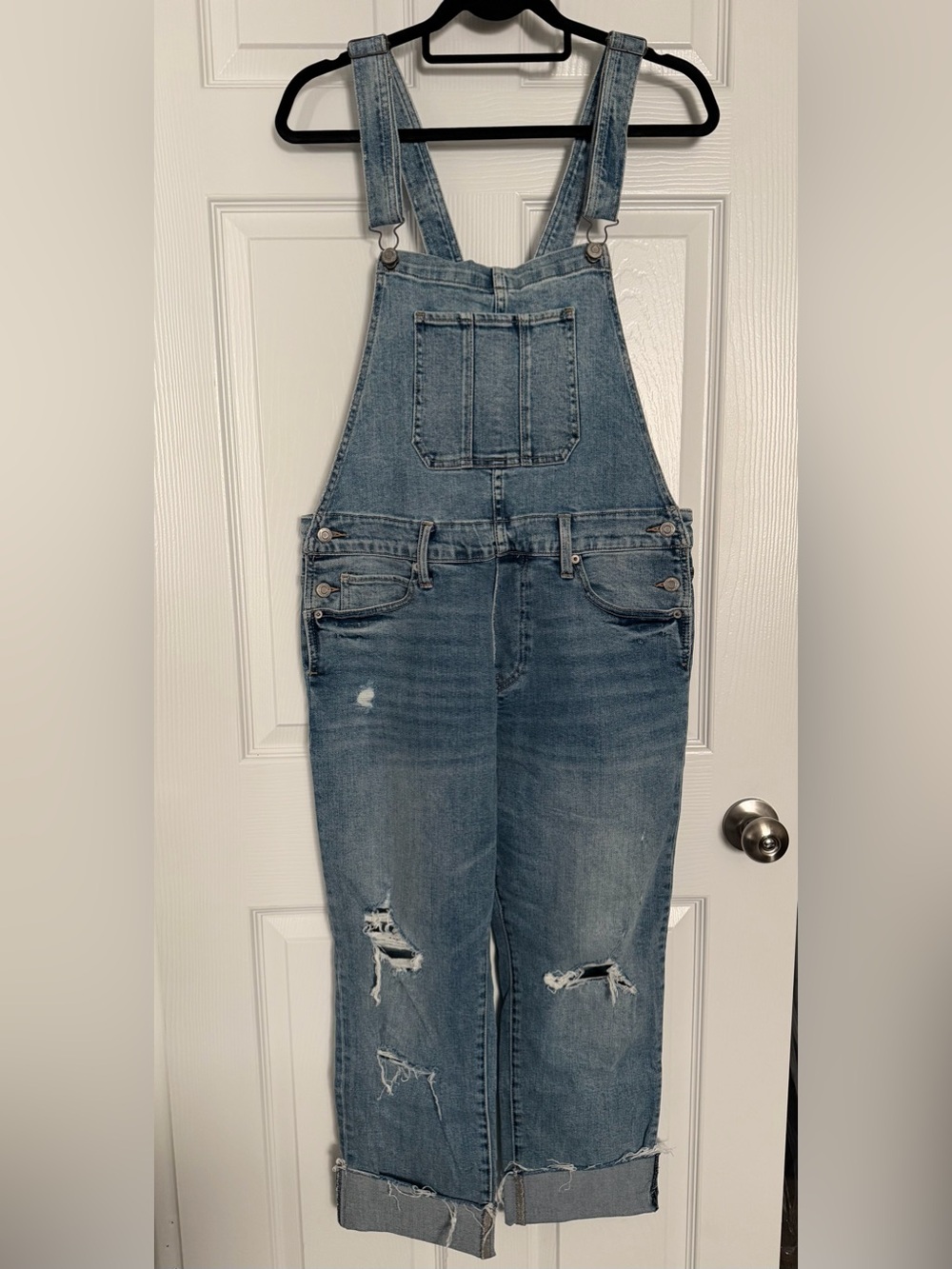 Lucky Brand Distressed Denim Overalls